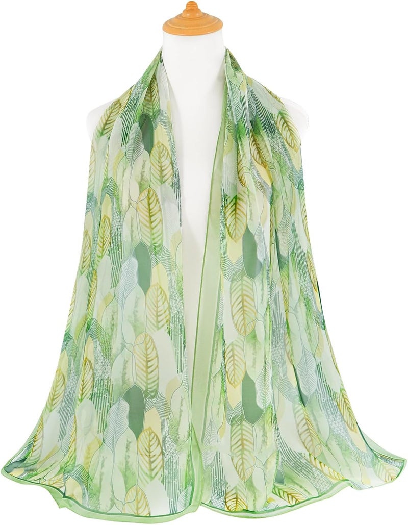 E-Clover Herebuy - Unique Women's Floral Scarves: Chiffon Flowers & Birds Printed Scarf - Image 3